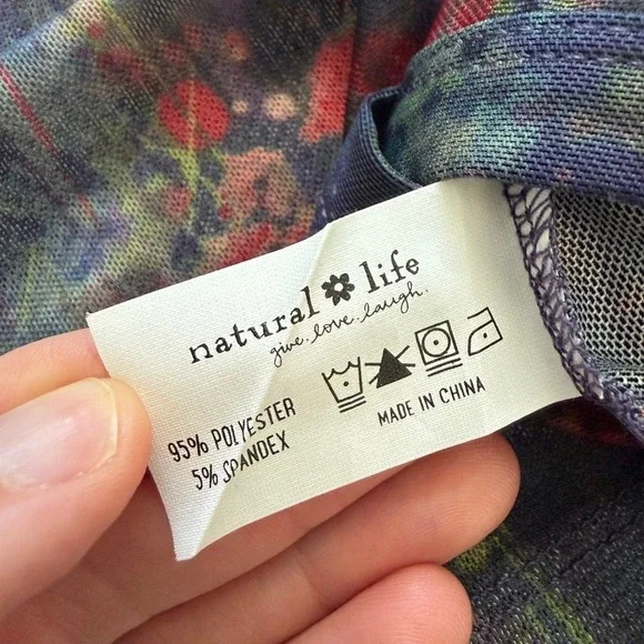 Natural Life Carina Mesh Top Womens S Blue Floral Cottage Whimsigoth Fairy Witch - Picture 7 of 9